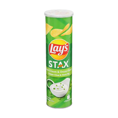 Snack khoai tây Lay's Stax vị kem chua hành hộp 150g