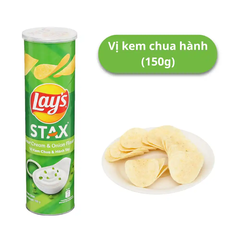 Snack khoai tây Lay's Stax vị kem chua hành hộp 150g