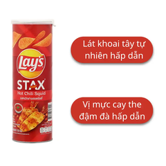 Snack khoai tây Lay's Stax vị mực sốt cay hộp 100g