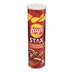 Snack khoai tây Lay's Stax vị thịt nướng BBQ hộp 100g