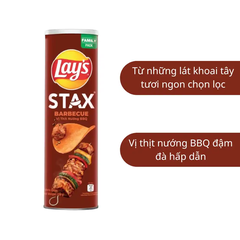 Snack khoai tây Lay's Stax vị thịt nướng BBQ hộp 150g