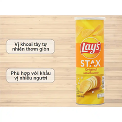 Snack khoai tây Lay's Stax vị tự nhiên hộp 100g