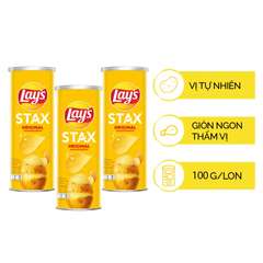Snack khoai tây Lay's Stax vị tự nhiên hộp 100g