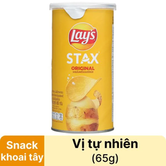 Snack khoai tây Lay's Stax vị tự nhiên hộp 65g