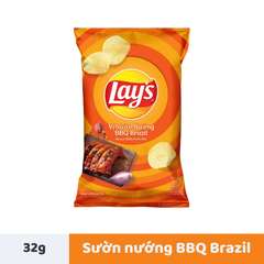 Snack khoai tây Lay's vị sườn nướng BBQ Brazil gói 32g
