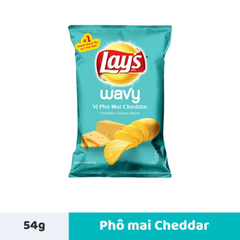 Snack khoai tây Lay's Wavy vị phô mai Cheddar gói 54g