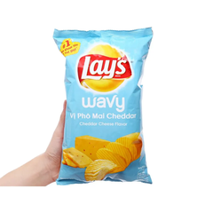 Snack khoai tây Lay's Wavy vị phô mai Cheddar gói 90g