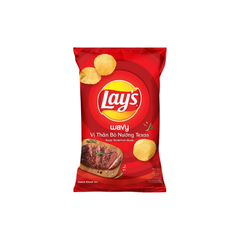 Snack khoai tây Lay's Wavy vị thăn bò nướng Texas gói 32g