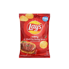 Snack khoai tây Lay's Wavy vị thăn bò nướng Texas gói 54g