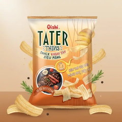 Snack khoai tây siêu mỏng Oishi vị bò Beefsteak gói 68g
