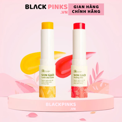 Son dưỡng gạo Cỏ Mềm không màu /hương dâu màu ánh hồng 3.6g