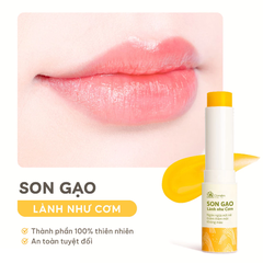Son dưỡng gạo Cỏ Mềm không màu /hương dâu màu ánh hồng 3.6g