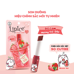 Son dưỡng LipIce hương trà dâu, màu đỏ cam/trà sữa màu hồng cam dất 2.4g