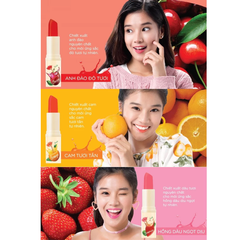 Son dưỡng Lipice trái cây Cherry - Anh đào đỏ tươi /Orange - Cam tươi tắn /Strawberry - Hồng dâu dịu ngọt 4g