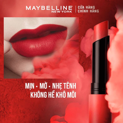 Son lì Maybelline mịn môi siêu nhẹ 299 đỏ thuần/799 cam ngả đất/899 đỏ gạch/1299 đỏ cam đất 1.7g