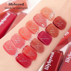 Son tint Lilybyred siêu lì 07 đỏ cherry/08 đỏ cam/09 cánh hồng khô/11 nâu cam sữa/12 đỏ gạch trầm 4g