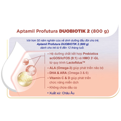 Sữa bột Aptamil Profutura Duobiotik số 2 800g cho bé từ 6 đến 12 tháng tuổi