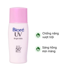 Sữa chống nắng Bioré sáng hồng tự nhiên SPF50+/PA++++ 30ml
