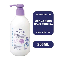 Sữa dưỡng thể Hatomugi chống nắng nâng tông SPF31 PA+++ 250ml