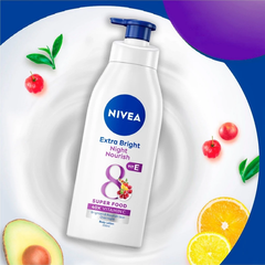 Sữa dưỡng thể Nivea sáng da ban đêm từ 8 Super Food 350ml