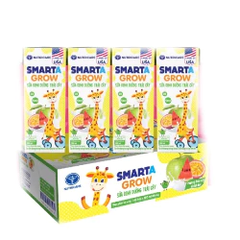 Sữa nước Smarta Grow hương Dâu/hương Cam/Trái cây nhiệt đới 110ml và 180ml (4hộp/lốc)