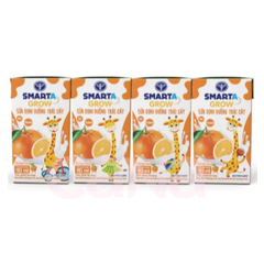 Sữa nước Smarta Grow hương Dâu/hương Cam/Trái cây nhiệt đới 110ml và 180ml (4hộp/lốc)