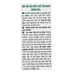 Sữa tắm gội chiết xuất yến mạch 0M+ Chicco 200ml