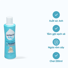 Sữa tắm gội trẻ em Lactacyd Bb giúp giảm rôm sảy và hãm kẻ 250ml