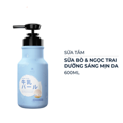 Sữa tắm Hasi Kokeshi sữa bò và ngọc trai sáng mịn da 600ml