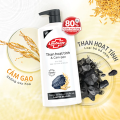Sữa tắm Lifebuoy Detox than hoạt tính & cám gạo 800g