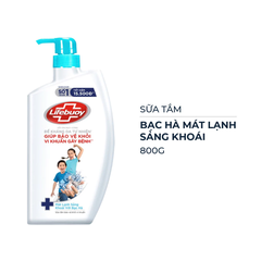 Sữa tắm Lifebuoy mát lạnh sảng khoái với bạc hà 800g