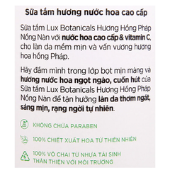 Sữa tắm Lux Botanicals hoa hồng Pháp nồng nàn 570g