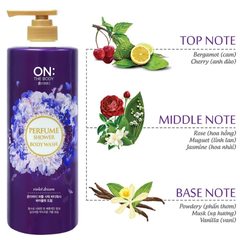 Sữa Tắm On: The Body dưỡng ẩm hương quyến rũ Perfume Violet Dream 500g/1000g