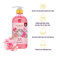 Sữa tắm Purité dưỡng da mềm mịn hương Hoa Hồng 500ml/850ml/1100ml