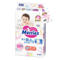 Tã dán/quần Merries nhập khẩu Nhật Bản size NB76/S70/M56/L48/XL40/M52/L44/XL38/XXL26 cho bé từ dưới 5kg - 28kg