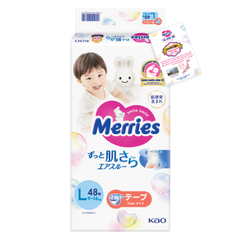 Tã dán/quần Merries nhập khẩu Nhật Bản size NB76/S70/M56/L48/XL40/M52/L44/XL38/XXL26 cho bé từ dưới 5kg - 28kg