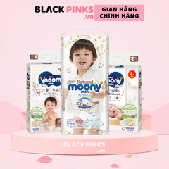Tã dán/quần Moony Natural size NB66/M46/L38/L36/XL32 cho bé từ sơ sinh đến 22kg