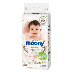 Tã dán/quần Moony Natural size NB66/M46/L38/L36/XL32 cho bé từ sơ sinh đến 22kg