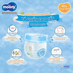 Tã dán/quần Moony size NB76/M56/L54/M52/L44/XL38/XXL26 dành cho bé trai/bé gái từ sơ sinh đến 22kg
