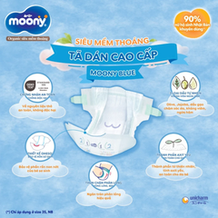 Tã dán/quần Moony size NB76/M56/L54/M52/L44/XL38/XXL26 dành cho bé trai/bé gái từ sơ sinh đến 22kg