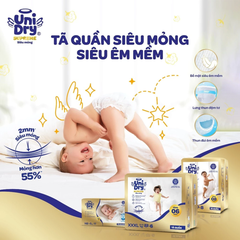 Tã quần Unidry Superme Thin & Soft size M76/L68/XL60/XXL54 cho bé từ 6 - 25kg