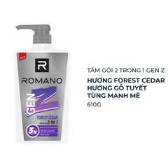 Tắm gội 2 trong 1 Romano Gen Z hương Forest Cedar 610g