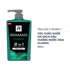 Tắm gội 2 trong 1 Romano hương nước hoa Classic 650g