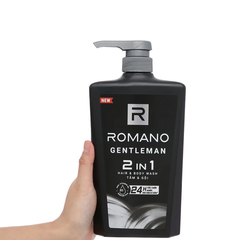 Tắm gội 2 trong 1 Romano hương nước hoa Gentleman 650g