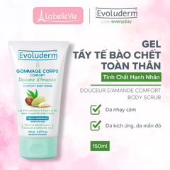 Tẩy da chết toàn thân Evoluderm hạnh nhân cho da nhạy cảm 150ml
