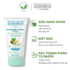 Tẩy da chết toàn thân Evoluderm hạnh nhân cho da nhạy cảm 150ml