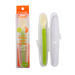 Thìa ăn cao cấp Combi kèm hộp màu cam - 81008/màu xanh - 81238