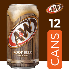 Thùng 12 lon xá xị A&W Root Beer Mỹ 355ml