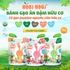 Thực phẩm bổ sung bánh gạo ăn dặm hữu cơ cho bé Nobi Nobi nhiều vị 15g dành cho bé từ 8 tháng tuổi trở lên