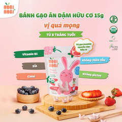 Thực phẩm bổ sung bánh gạo ăn dặm hữu cơ cho bé Nobi Nobi nhiều vị 15g dành cho bé từ 8 tháng tuổi trở lên